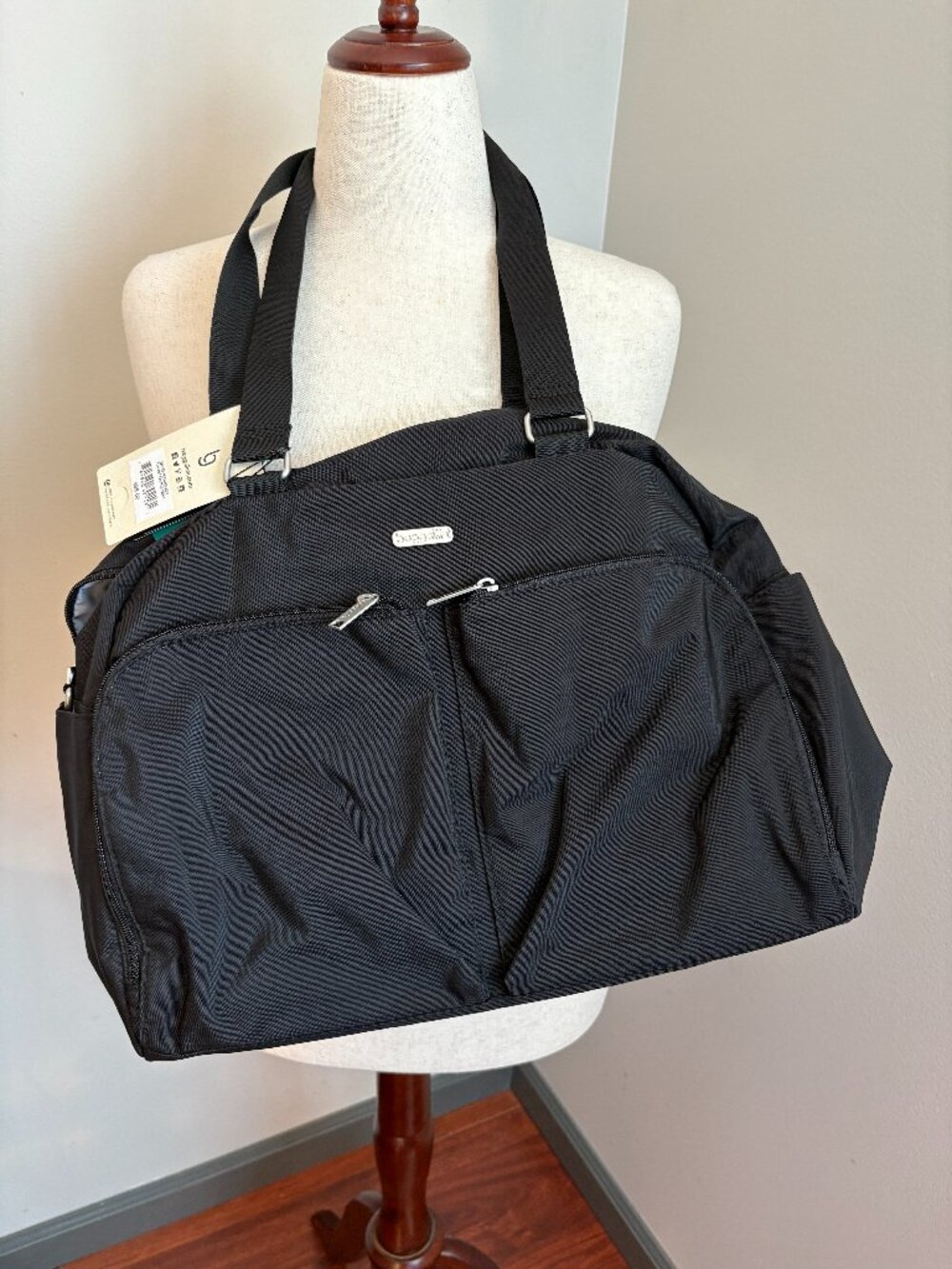 Baggallini Travel Duffel MM Black Lightweight Weekender Carry-On Bag NWT